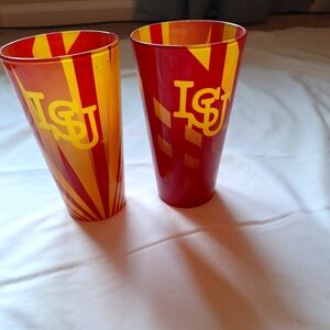 ISU Themed Cardinal Red And Gold Glass Tumblers